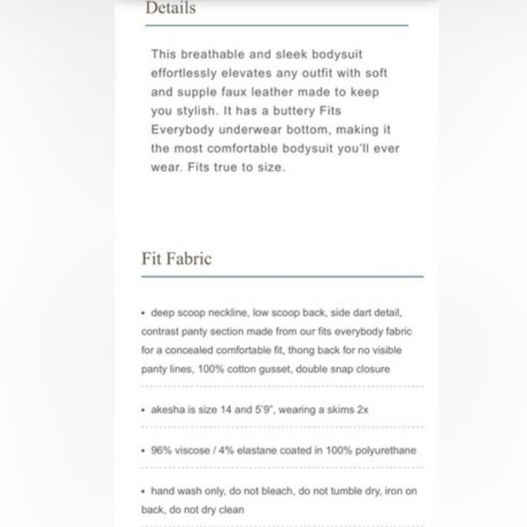 Skims Scoopneck Bodysuit in Faux Leather - Cocoa - Picture 7 of 10